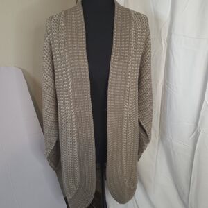 Pink Rose Women's Taupe Open Front Cardigan Size L